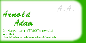 arnold adam business card